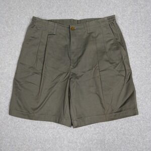 Towncraft Mens Pleated Shorts 34W Wrinkle Free Chino Preppy